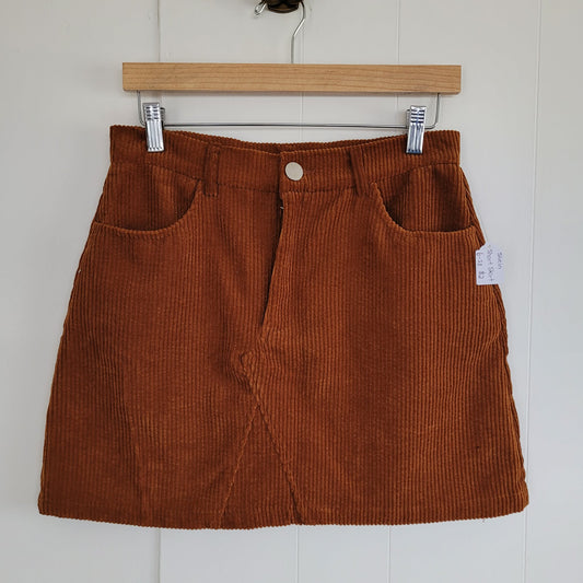 Rust Brown Corduroy Mini Skirt - Shein (Size 6)