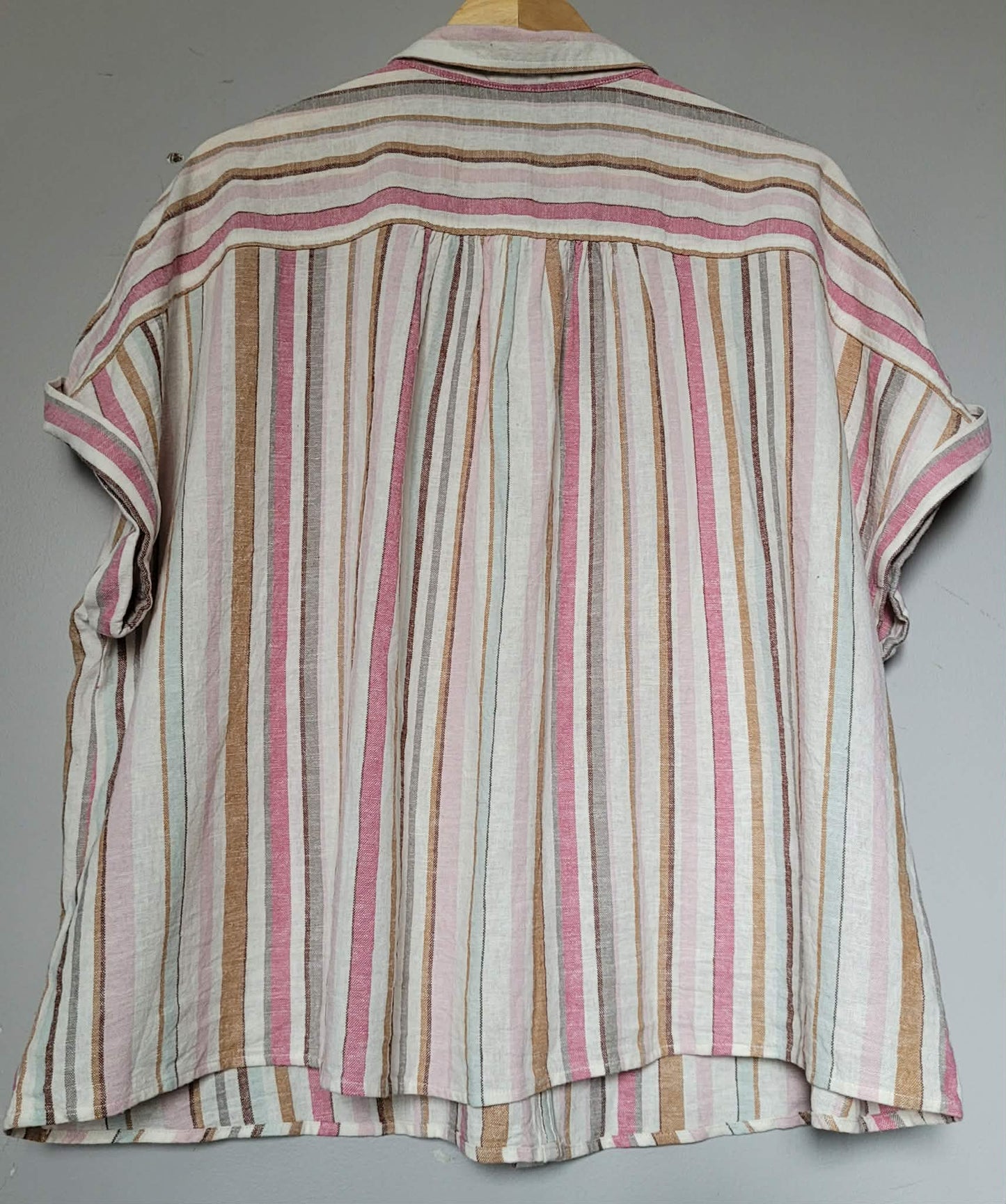 Striped Linen Blend Button-Up Shirt - Maurices (2X)