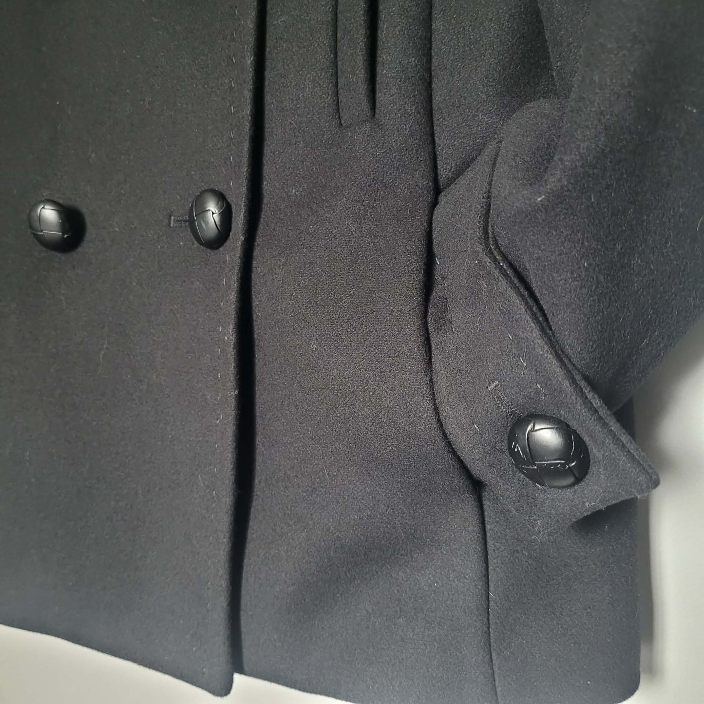 Black Wool Cashmere Blend Double Breasted Jacket - Babaton (M)