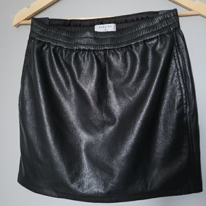 Babaton Faux Leather Mini Skirt - Size XS