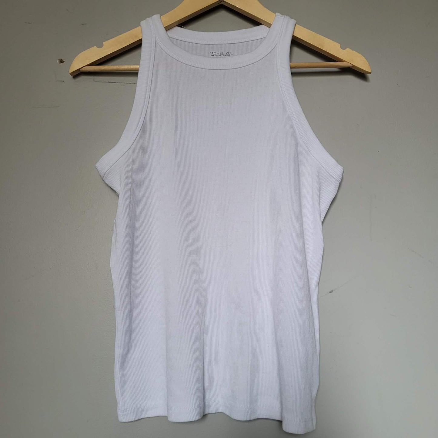 White Fitted Ribbed Tank - Rachel Zoe (L)