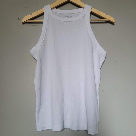 White Fitted Ribbed Tank - Rachel Zoe (L)