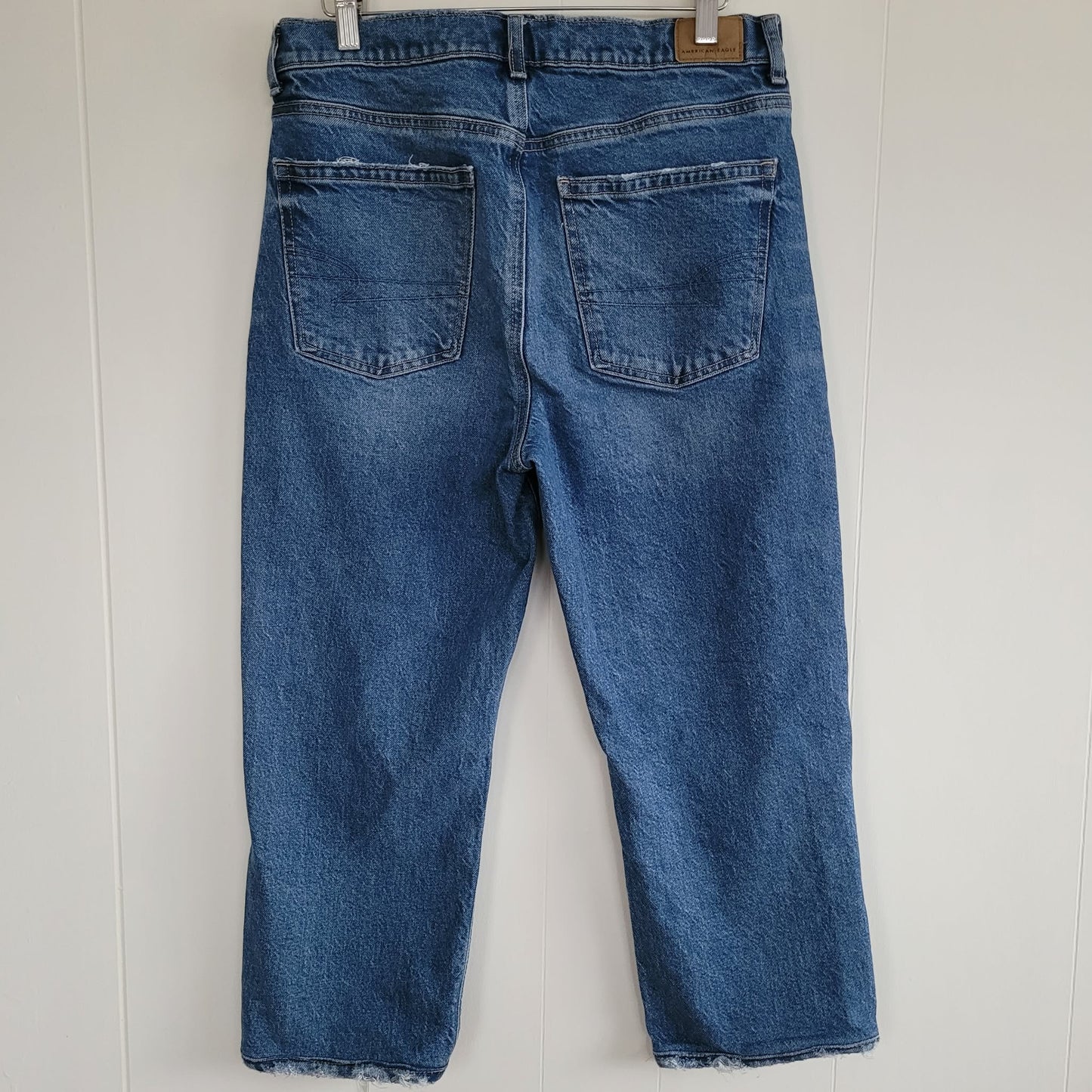 Medium Wash Super High-Rise Straight Jeans - American Eagle (8 Short)