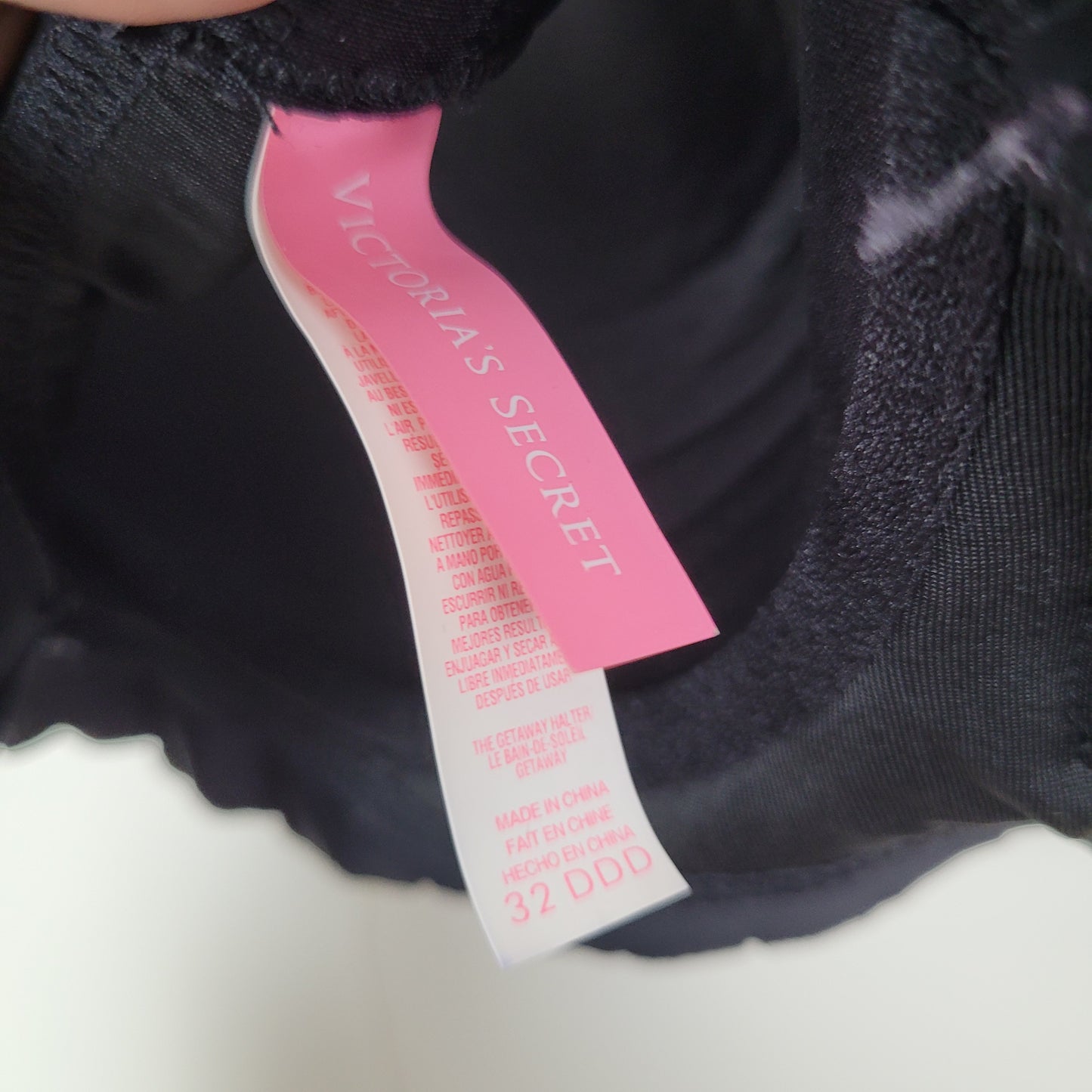 Black Scalloped Halter Bikini Top - Victoria's Secret (32DDD)
