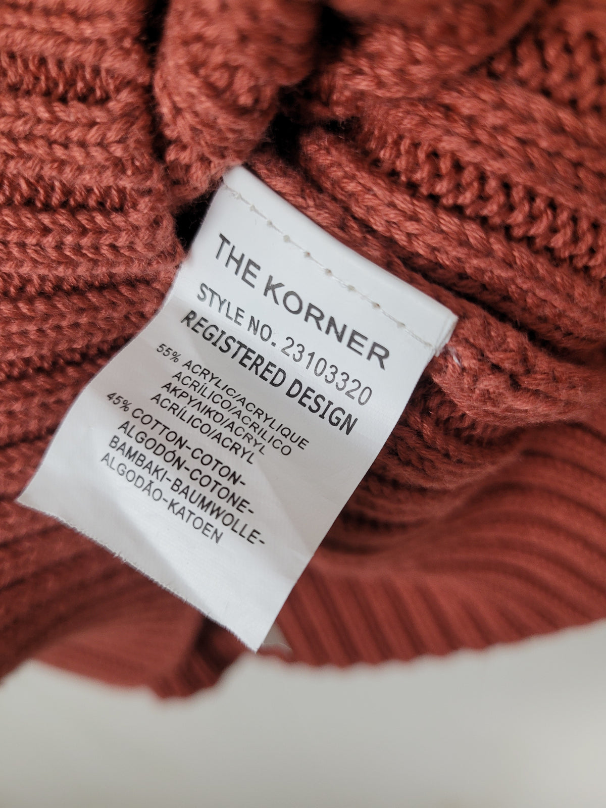 The Korner M/L Rust Ribbed Knit Tank Top
