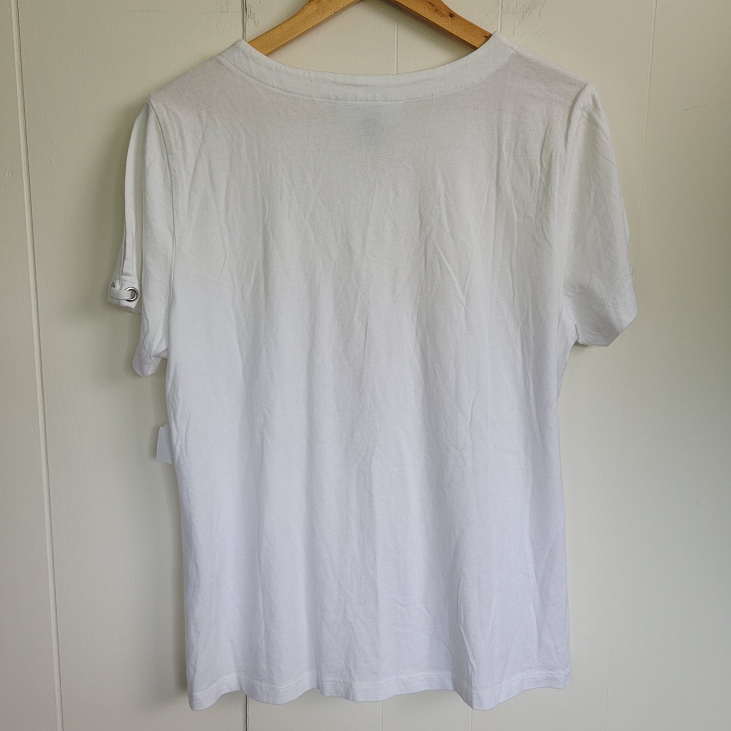 White Hardware Detail Tee - Karen Scott (XL Petite)