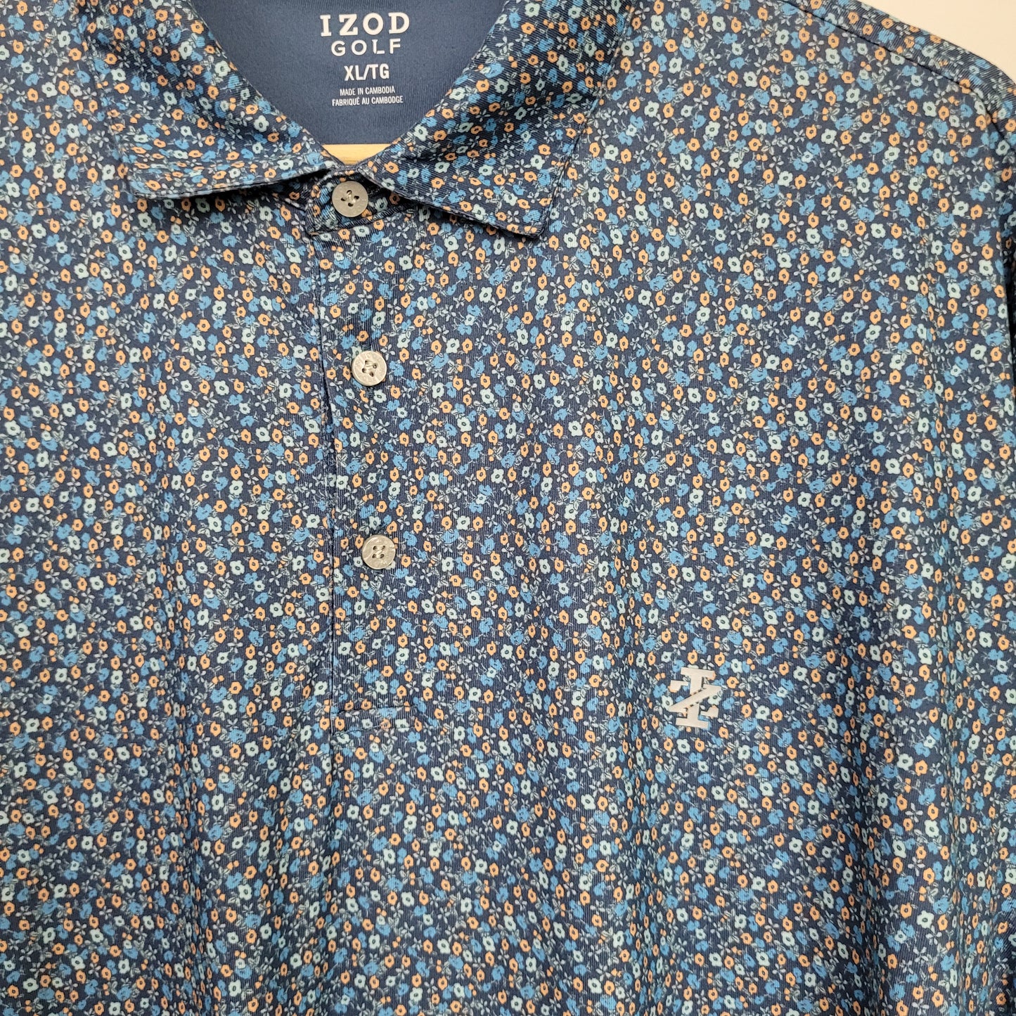 Blue Floral Performance Golf Polo - IZOD Golf (XL)