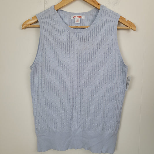 Light Blue Cable Knit Sleeveless Sweater - Joe Fresh (Large)