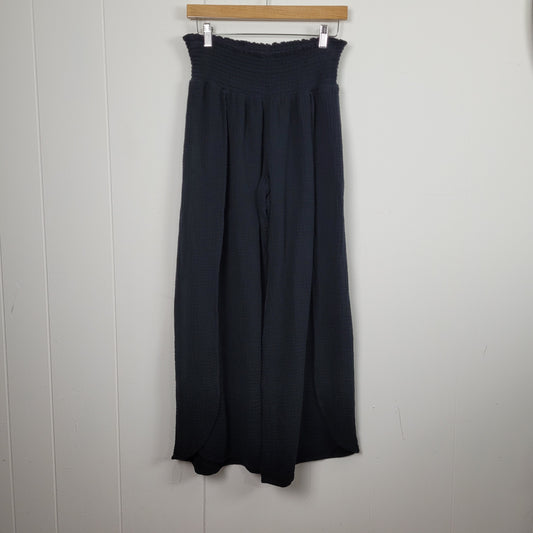 Black Gauze Wide Leg Pants - No Boundaries (Large)