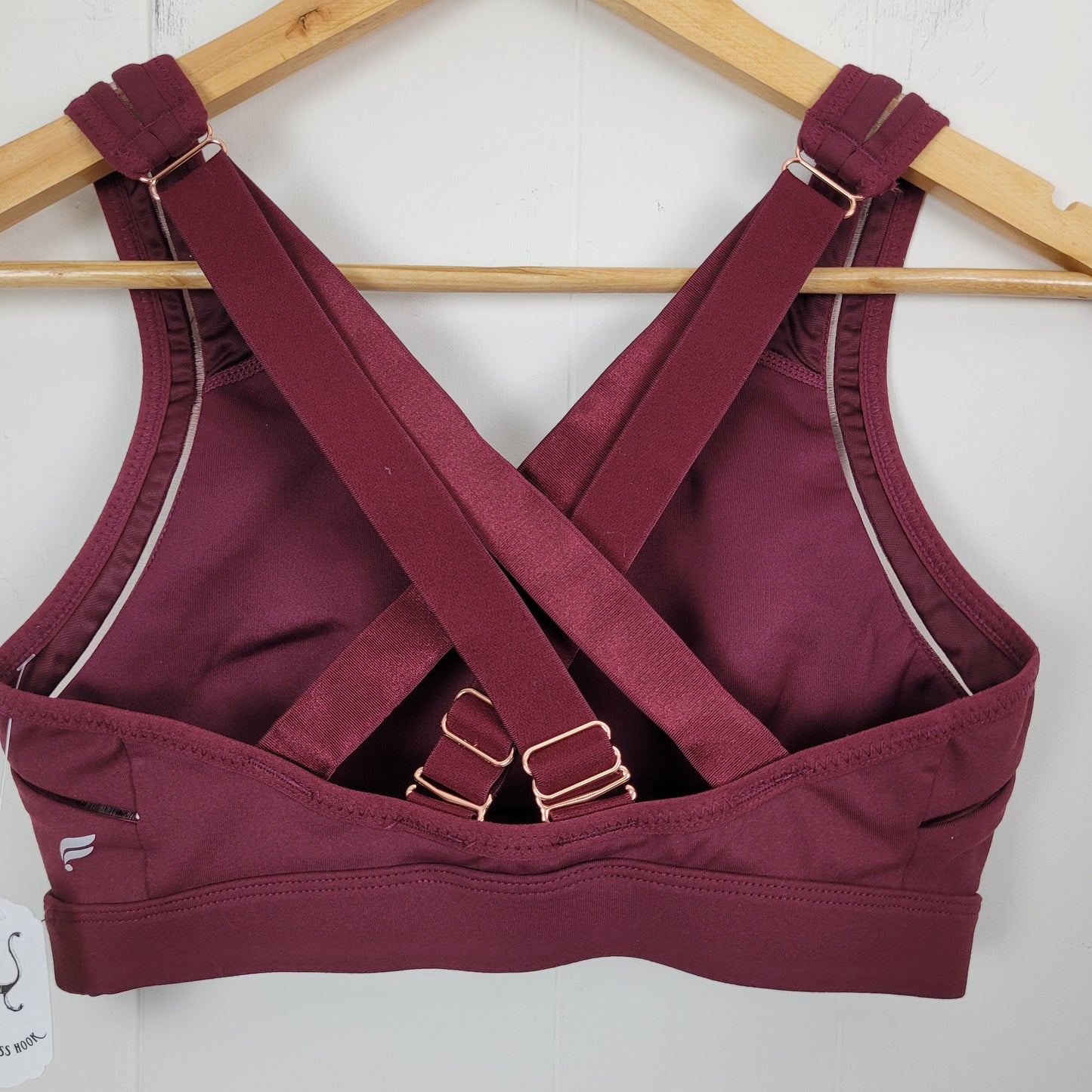 Burgundy Strappy Sports Bra  - Fabletics (Estimated Small)