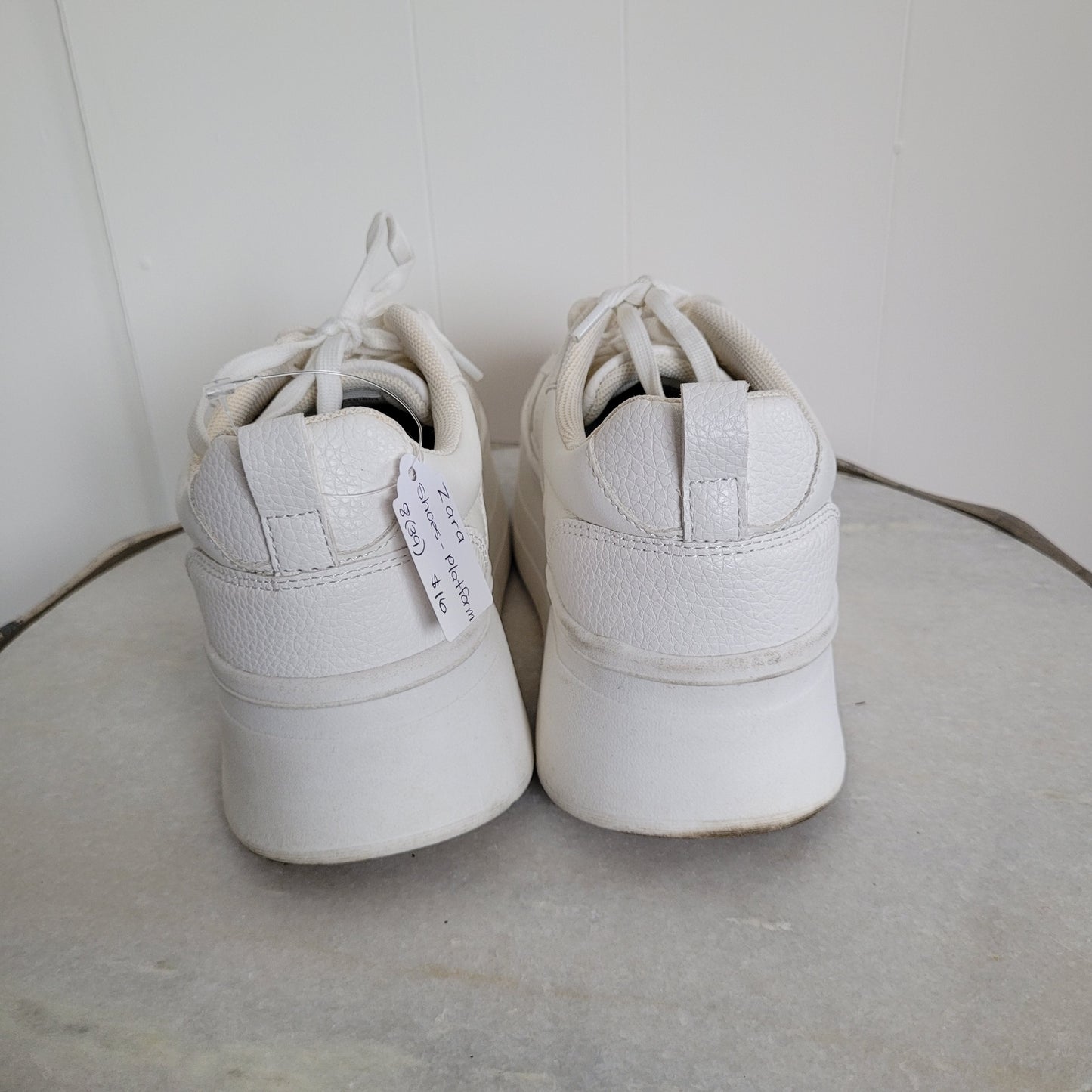 White Platform Sneakers - Zara (Size 8)