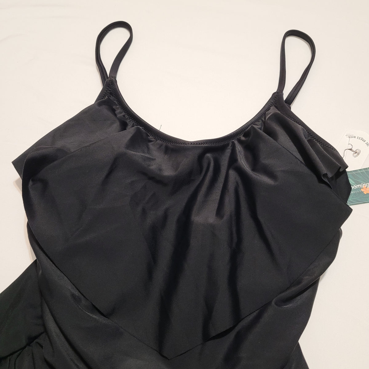 Black Ruffle One-Piece Swimsuit - Blooming Jelly (Size M)
