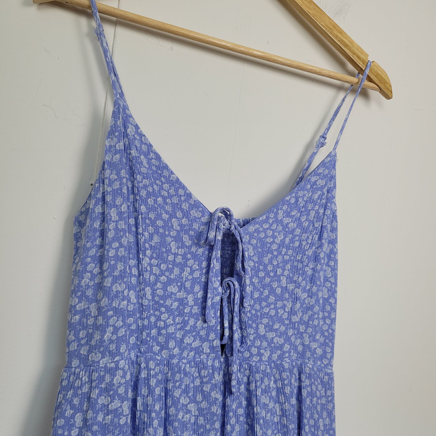 Blue Floral Tie-Front Sundress - Garage (Medium)