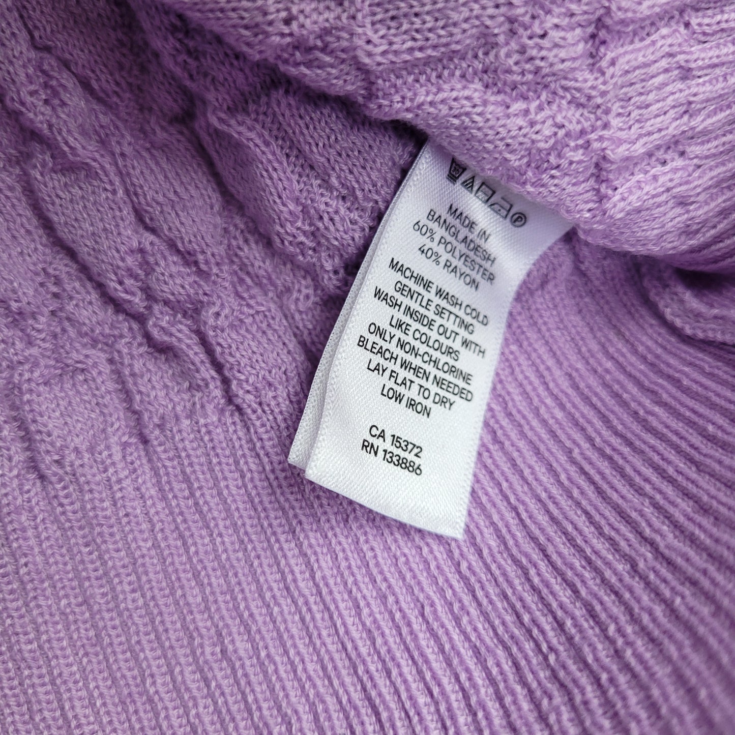 Lavender Purple Textured Knit Sweater - Joe Fresh (XL)