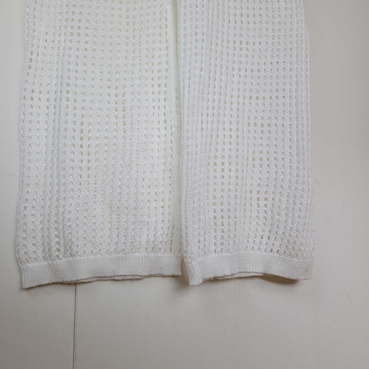 White Open-Knit Wide Leg Cover-Up Pants - Size Small