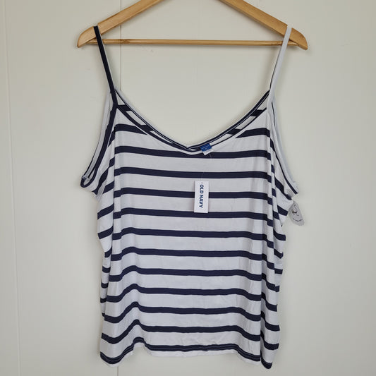 Navy & White Striped Lounge Tank - Old Navy Sunday Sleep (XXL)
