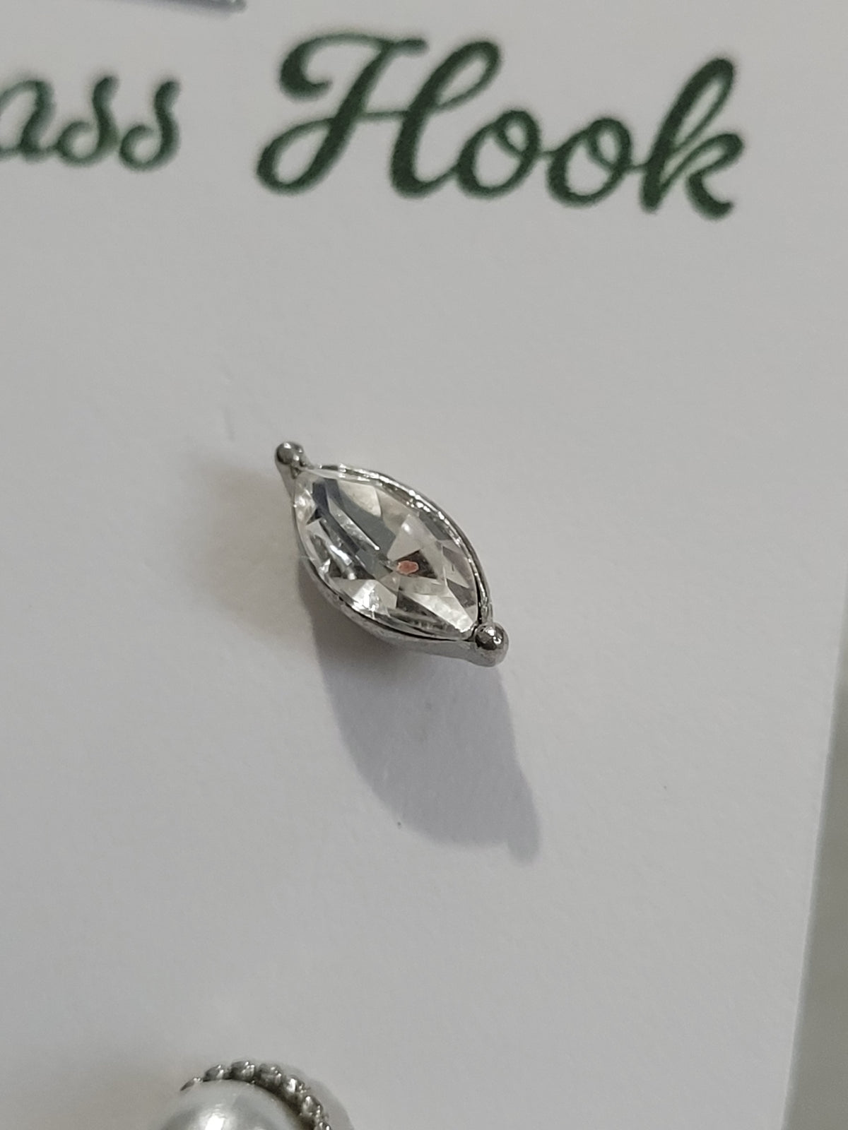 2-Pair Silver Tone Crystal & Faux Pearl Stud Earrings