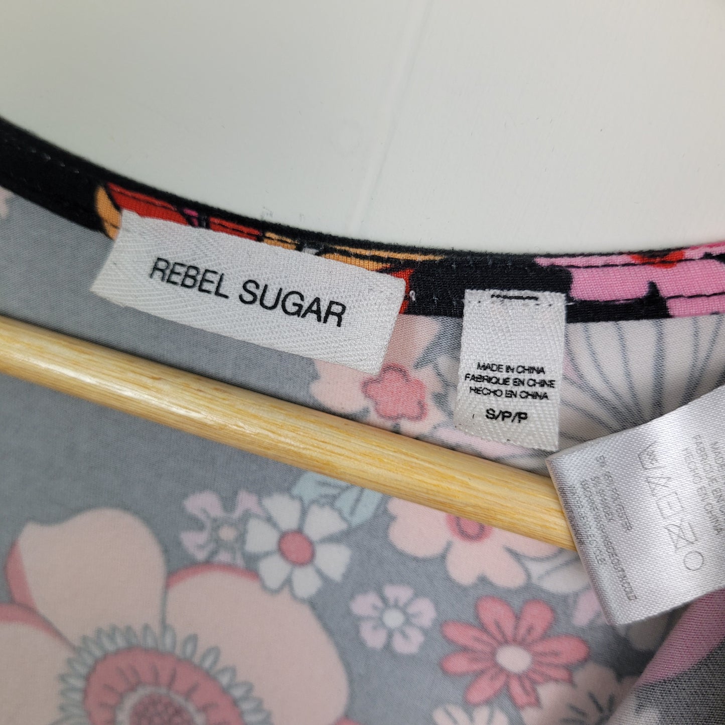 Black Floral Wrap Dress - Rebel Sugar (Small)