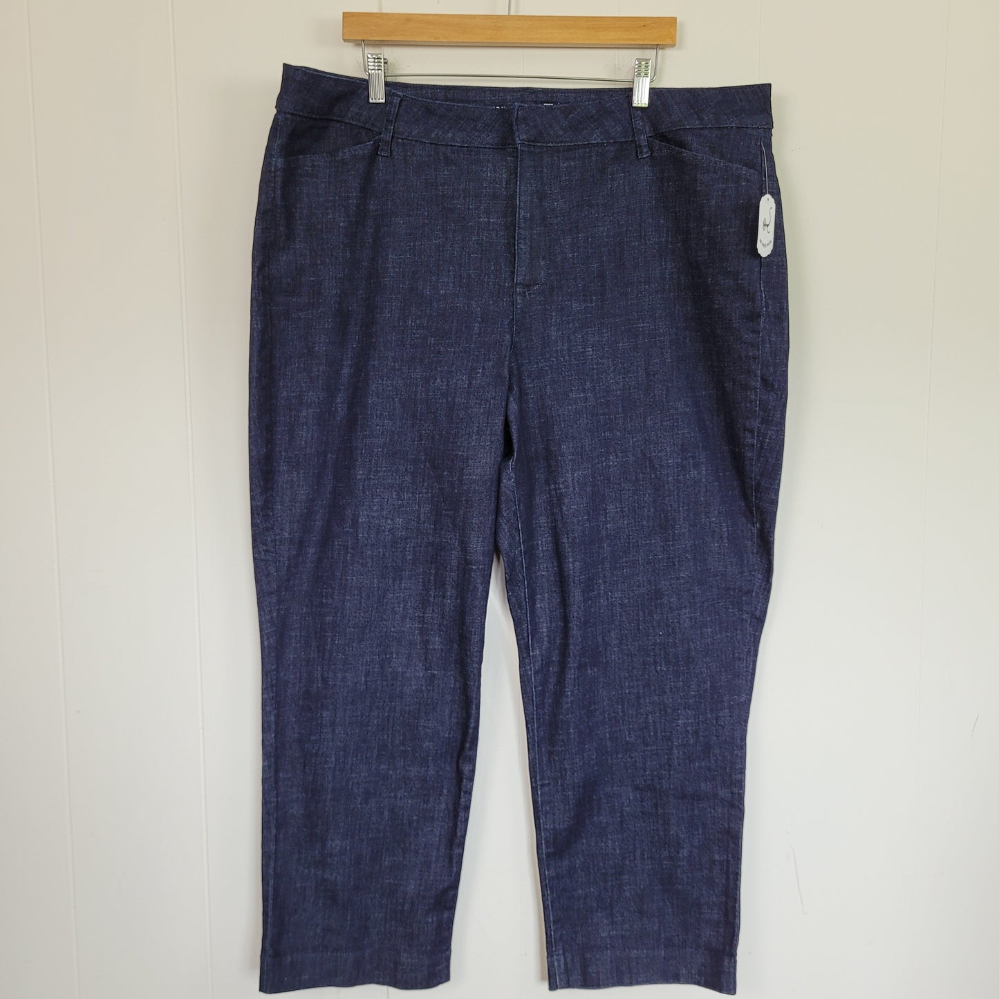 Dark Wash High-Rise Pixie Straight Denim Pants - Old Navy (Size 20)