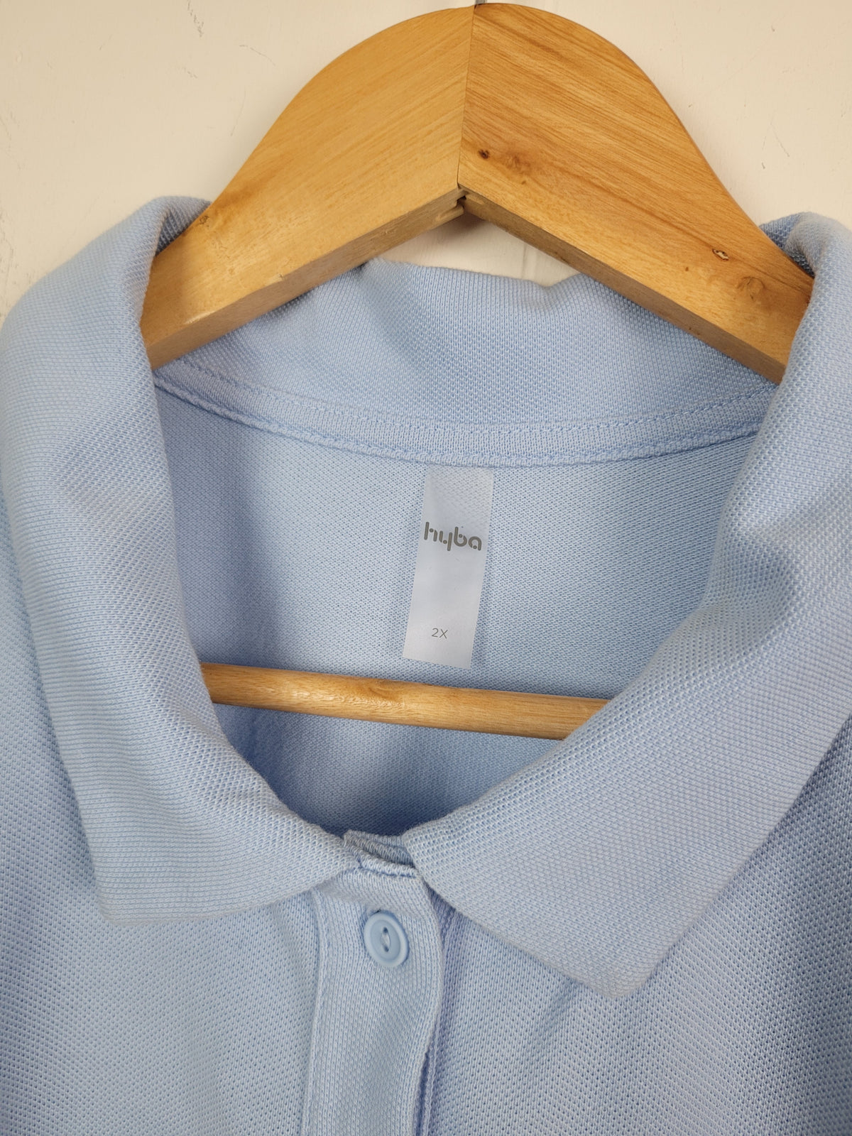 Hyba 2X Light Blue Short Sleeve Polo Shirt