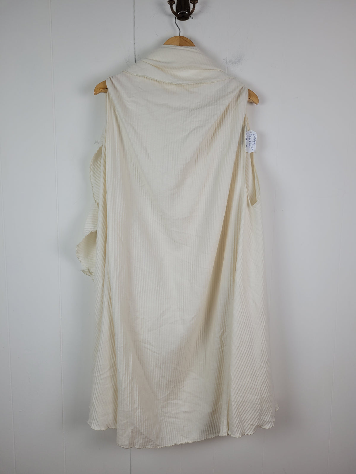 City Wrap O/S Ivory Ribbed Waterfall Scarf Vest
