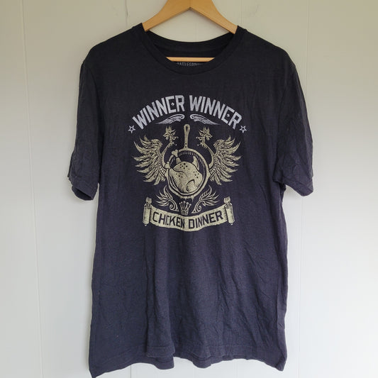Grey PUBG “Winner Winner Chicken Dinner” Graphic Tee Black - XL