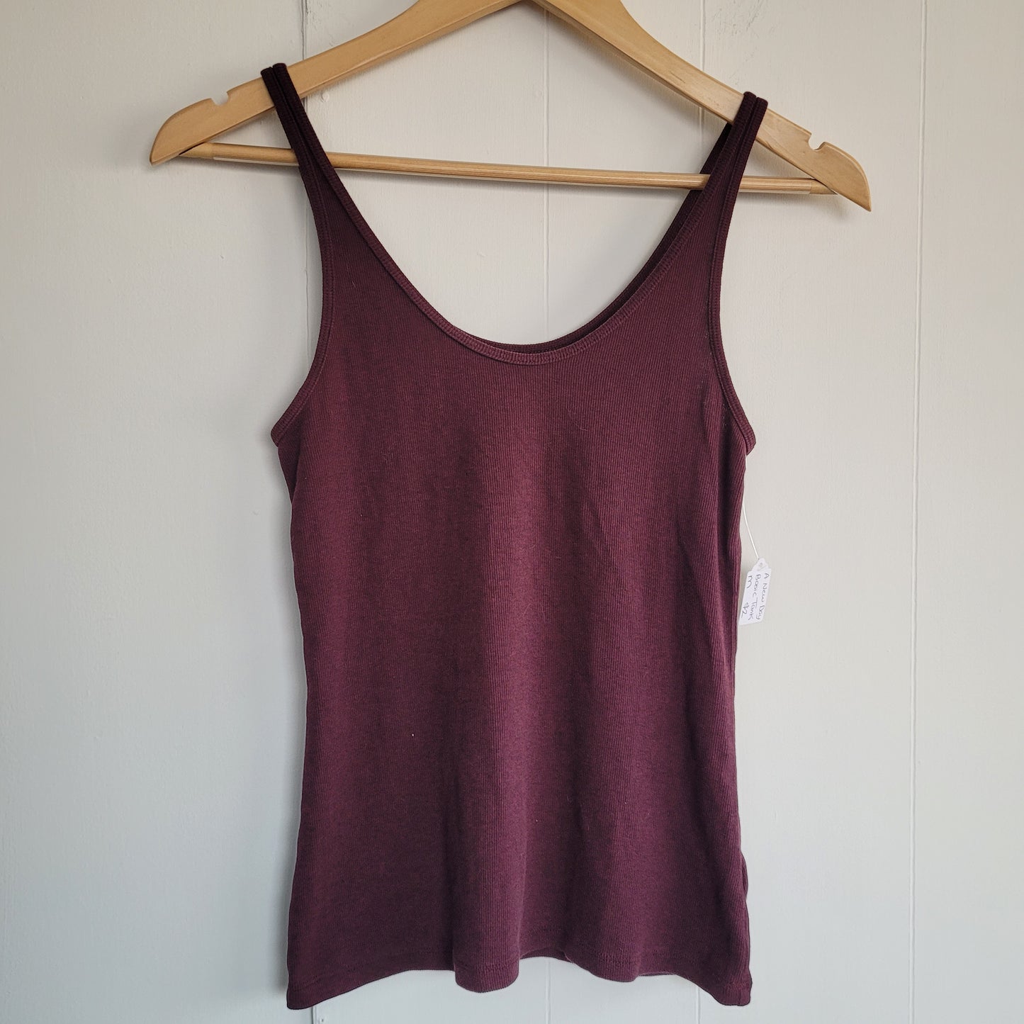 Burgundy Ribbed Tank - A New Day (Medium)