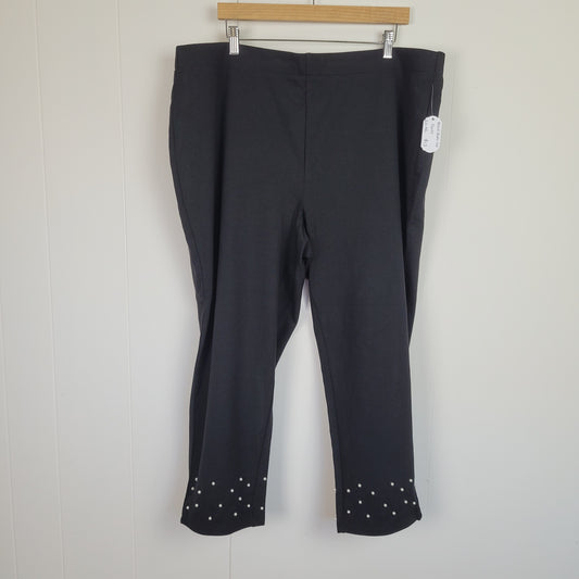 Black Pearl Embellished Capris - Michel Studio Collection (Size 20 XXL)