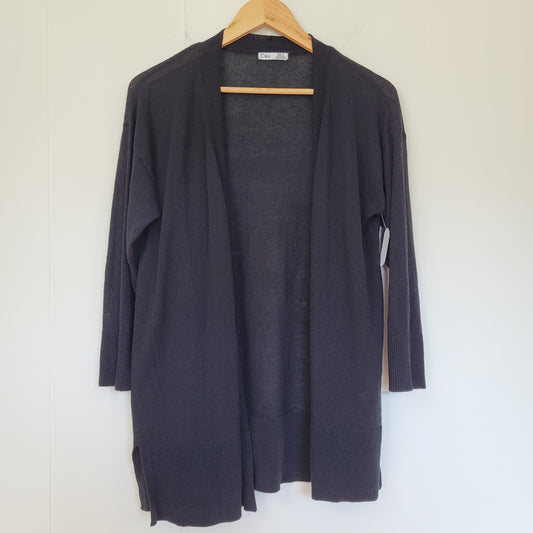 Black Open Front Cardigan - Dex (M)