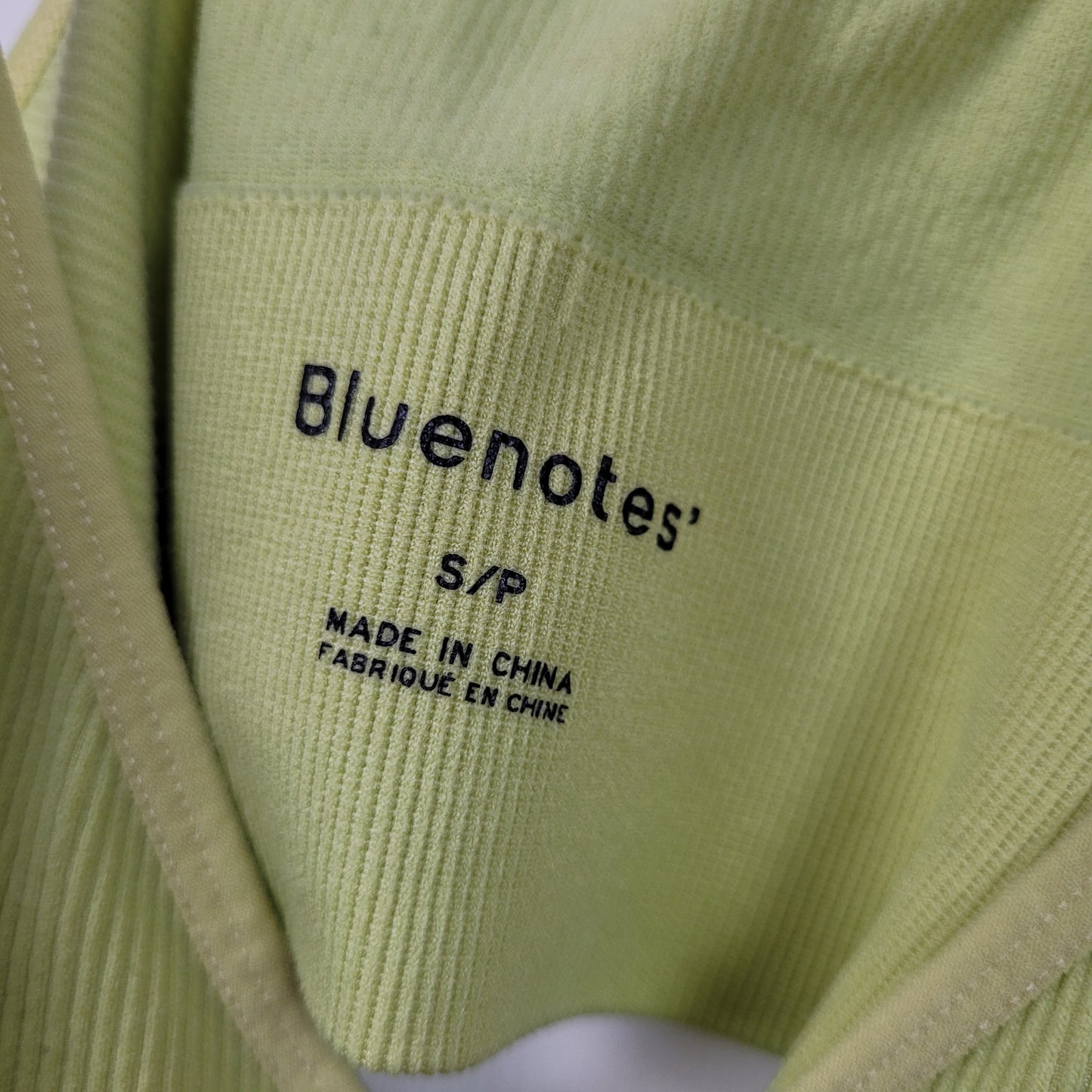 Lime Green Ribbed Seamless Cropped Tank - Bluenotes (Small)