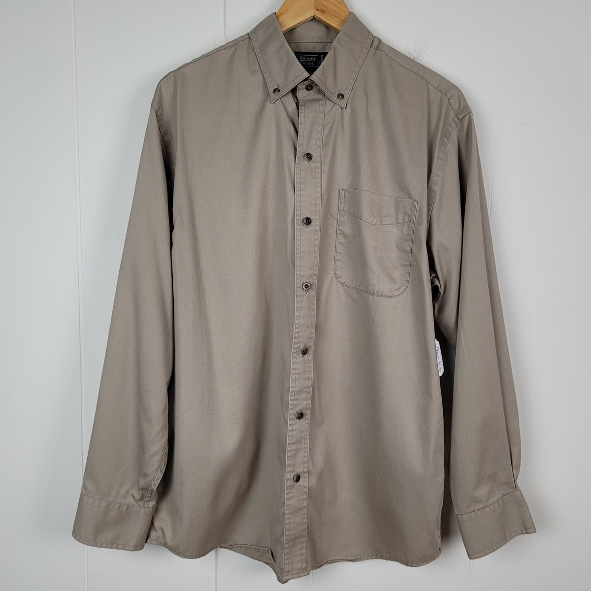 Brown Long Sleeve Button-Up Shirt - Denver Hayes (M-Mens)