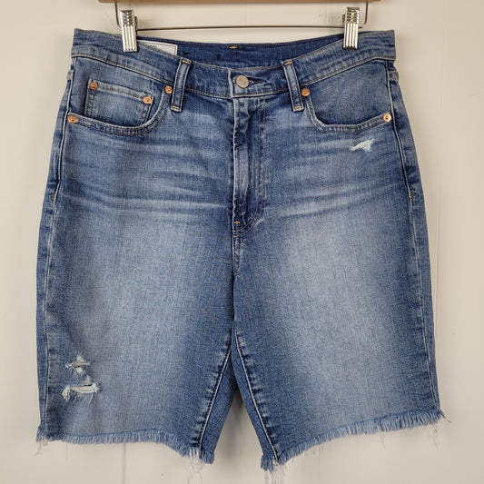 Medium Wash High Rise Bermuda Denim Shorts - Gap (Size 10/30)