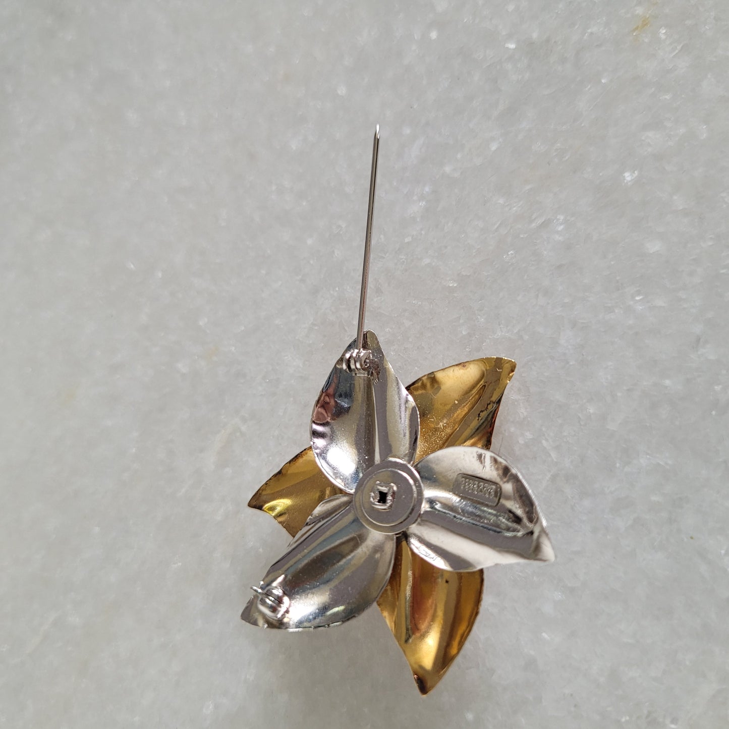 Bond Boyd Sterling Silver Two-Tone Floral Brooch - Vintage Flower Pin