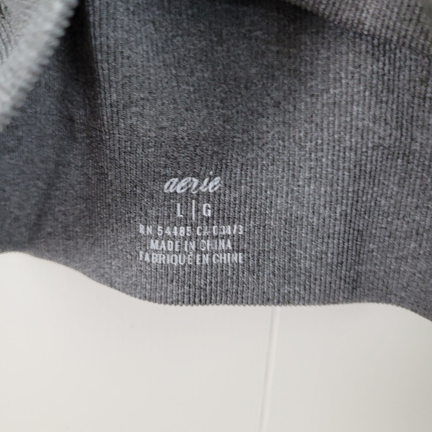 Grey Ribbed Strappy Sports Bra - Aerie (Size L)