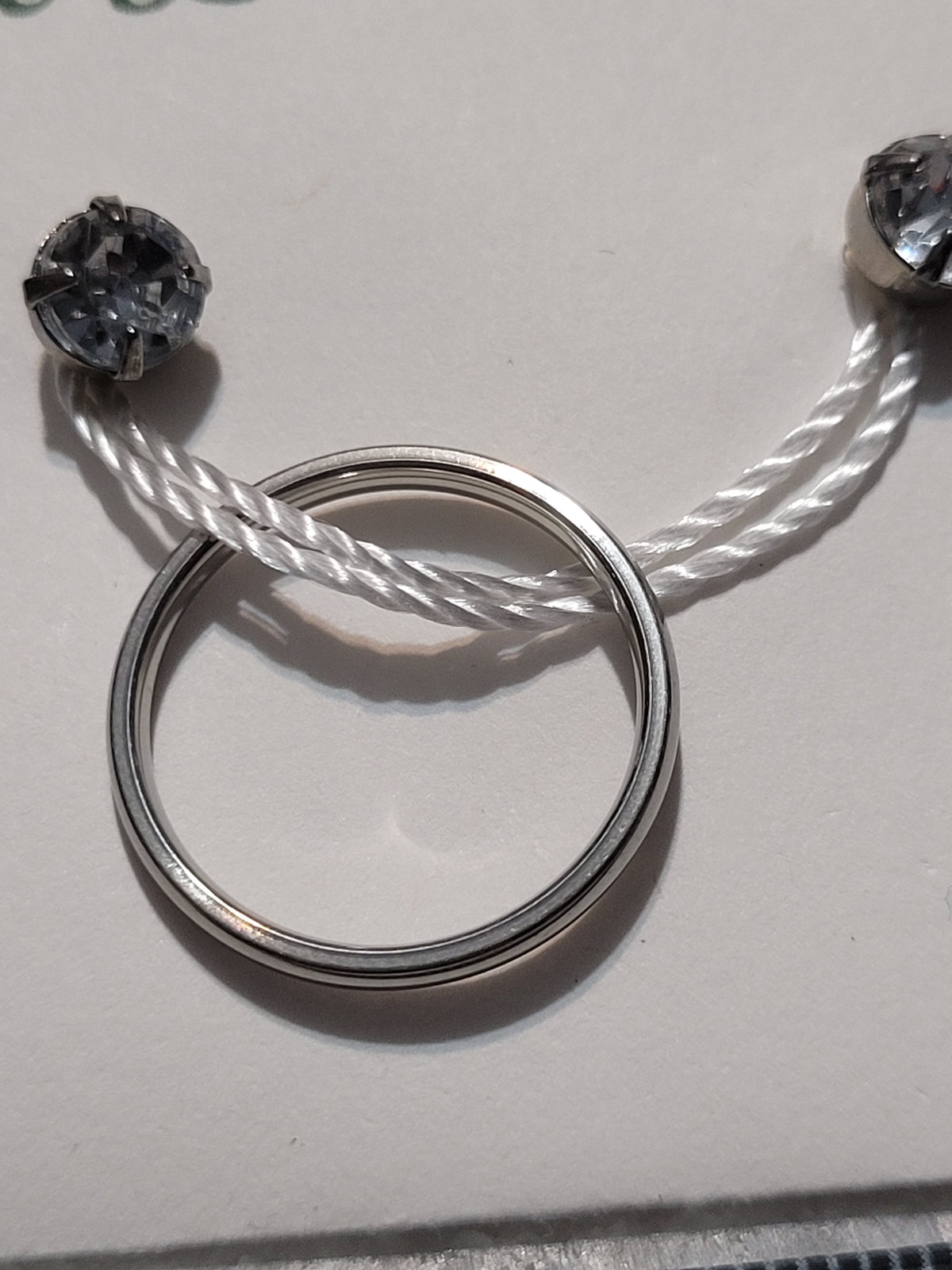 Size 5.5 Silver Tone Ring & Clear Crystal Stud Earrings Set