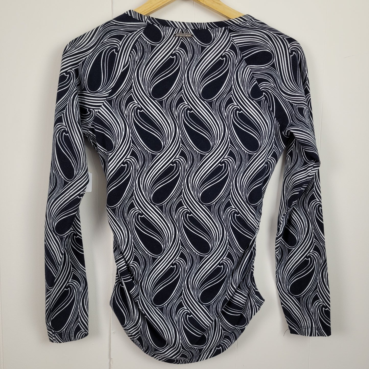 Navy & White Patterned Long Sleeve Top - Michael Kors (XS)