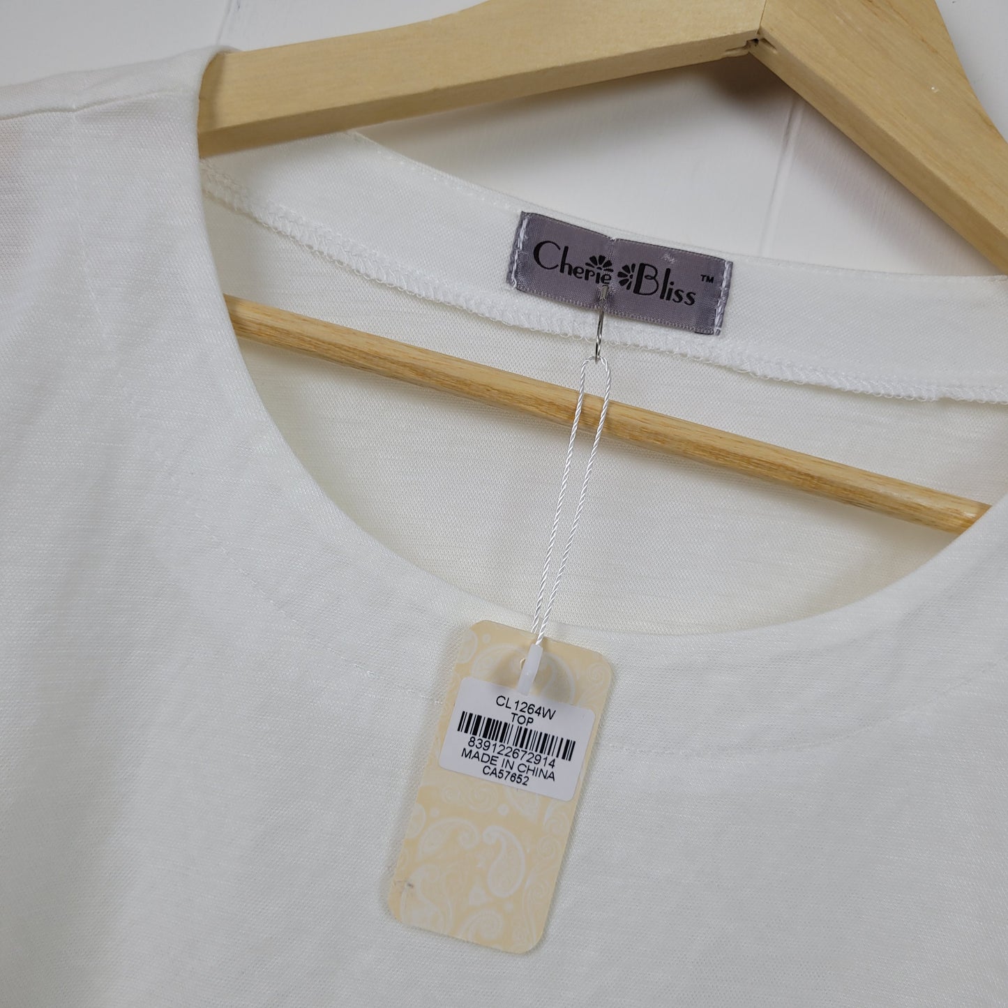 White High-Low Short Sleeve Tee - Cherie Bliss