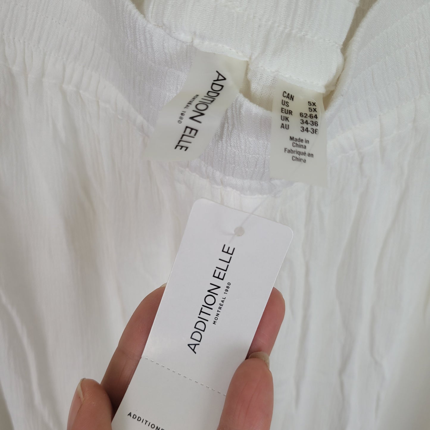 White Flowy Wide Leg Pants - Addition Elle (5X)