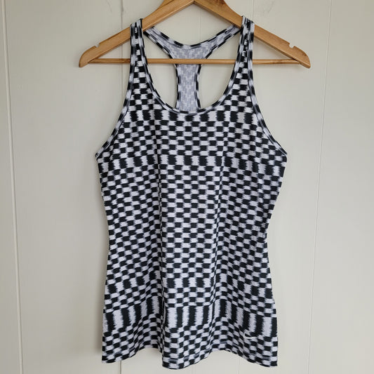 Black & White Dri-FIT Racerback Tank Athletic Top - Nike (Large)