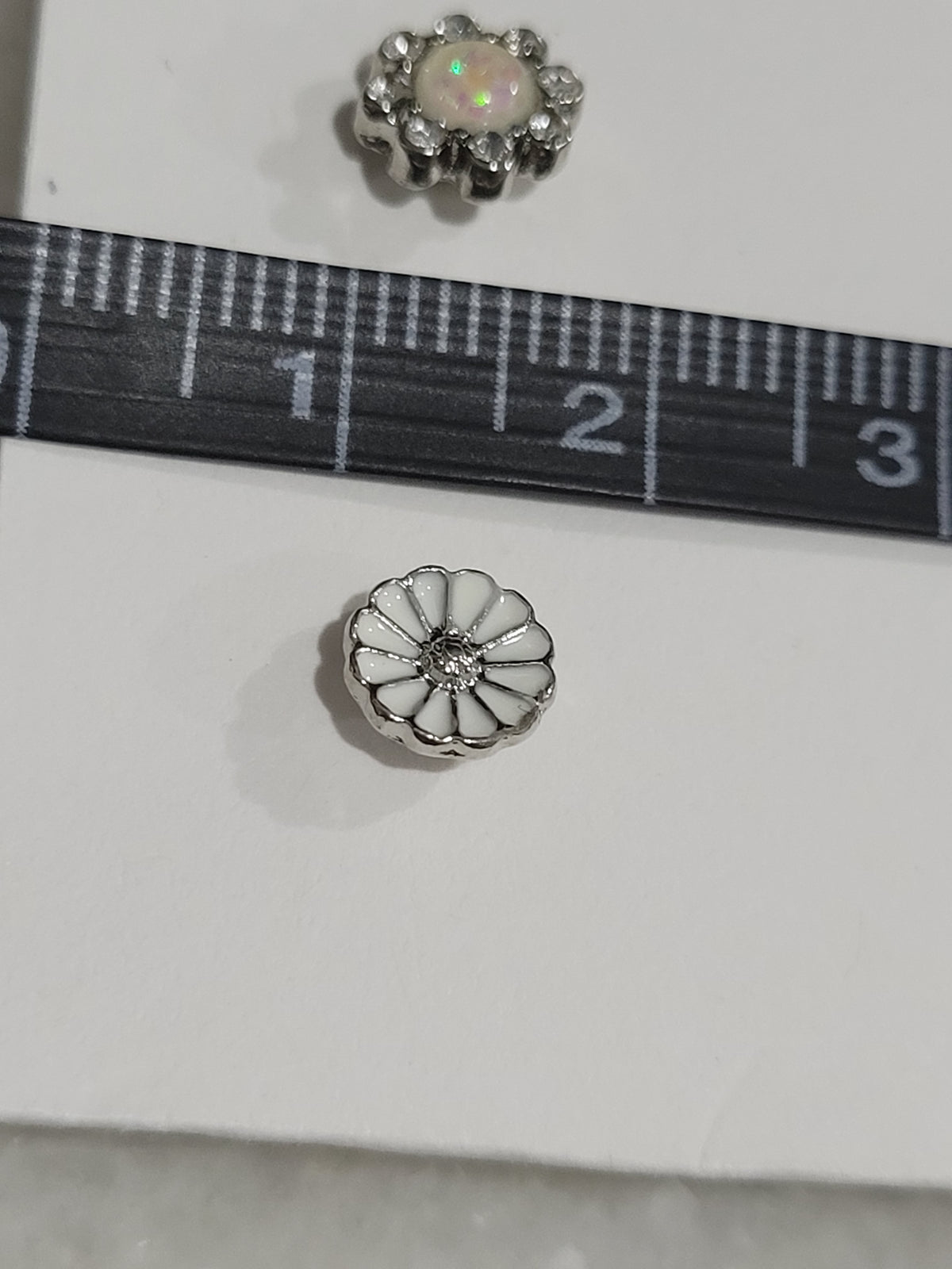 2-Pair Silver Tone Floral Stud Earrings