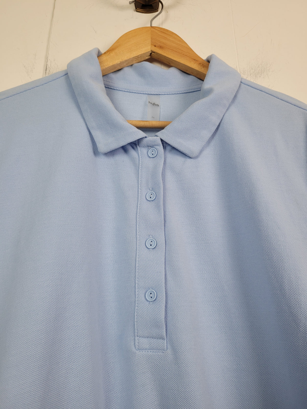 Hyba 2X Light Blue Short Sleeve Polo Shirt