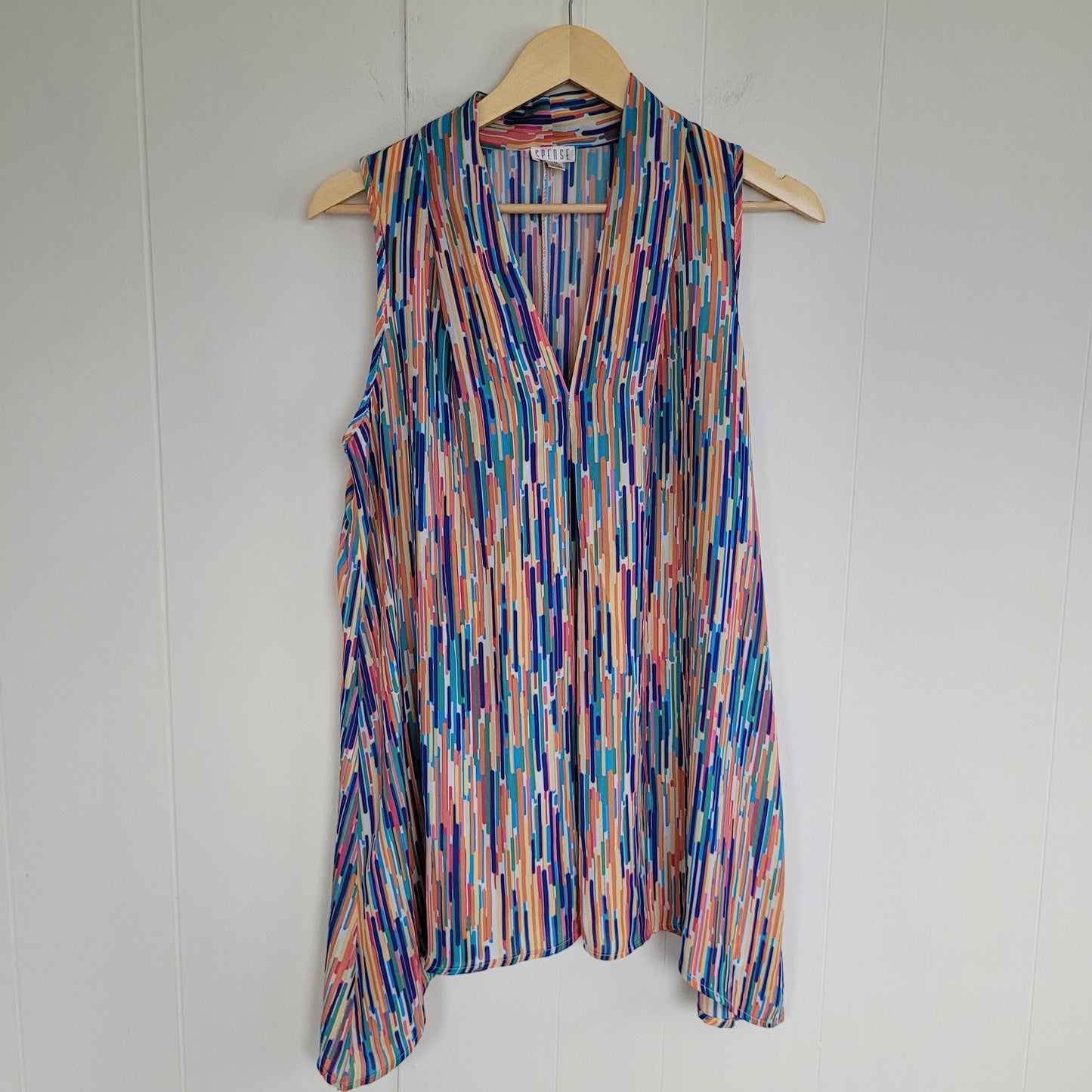 Multicolor Abstract Print Sleeveless Blouse - Spense (L)