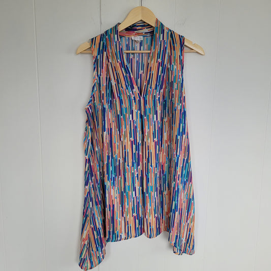 Multicolor Abstract Print Sleeveless Blouse - Spense (L)