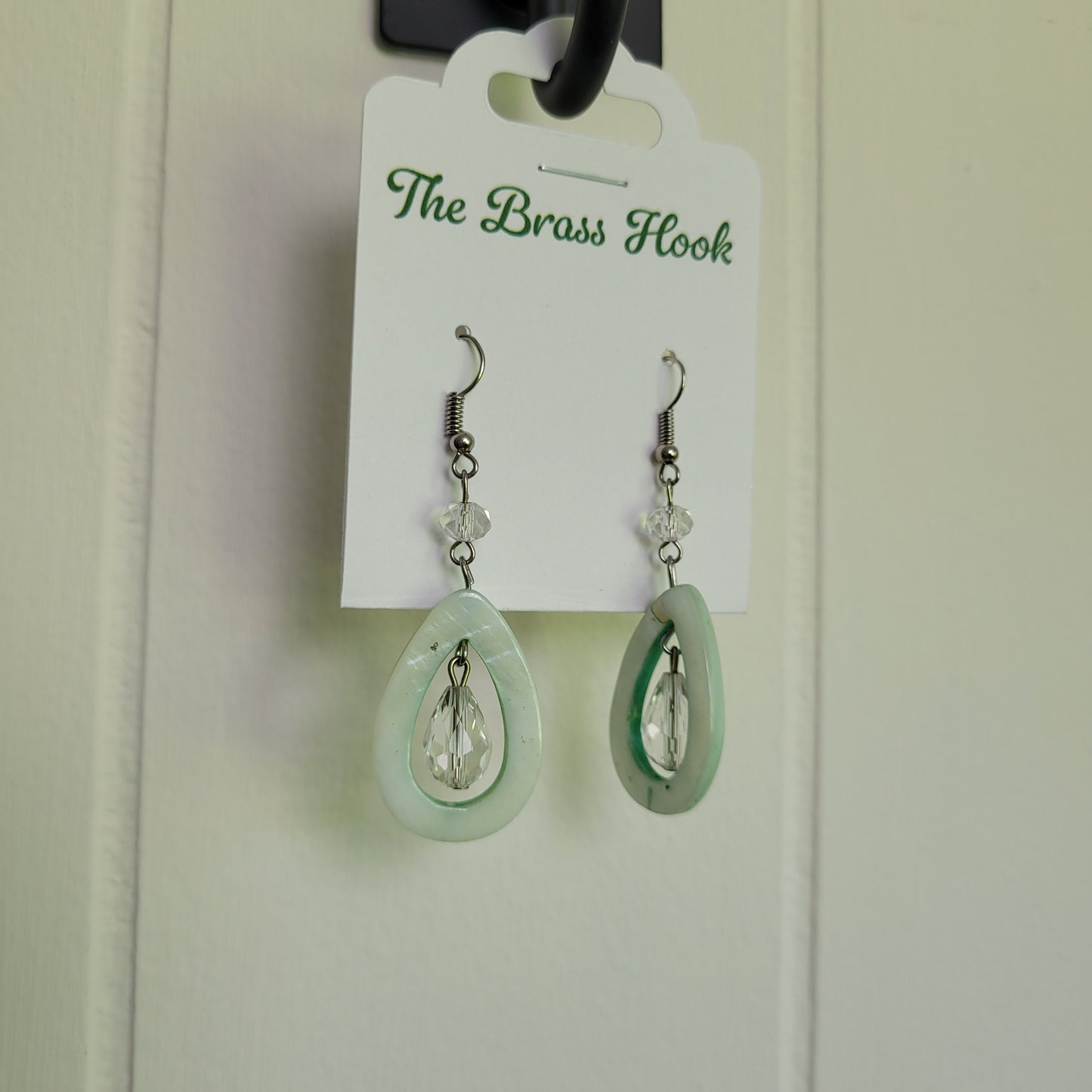 Mint Green Teardrop Dangle Earrings