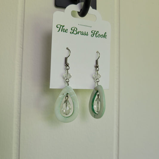 Mint Green Teardrop Dangle Earrings