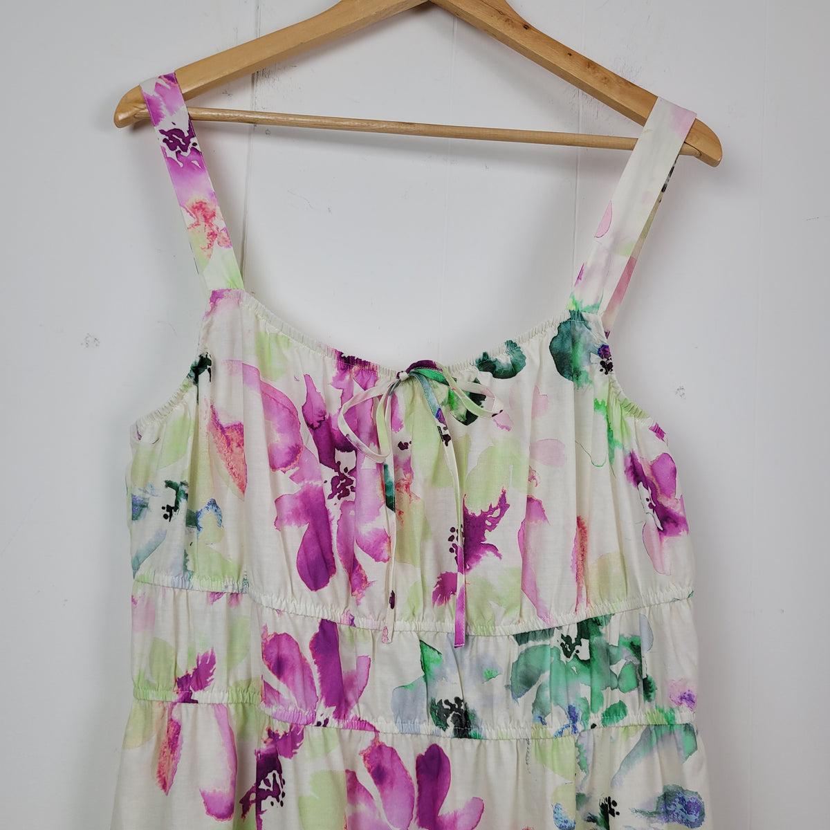 Watercolour Floral Tiered Midi Dress - BB Dakota (XL)