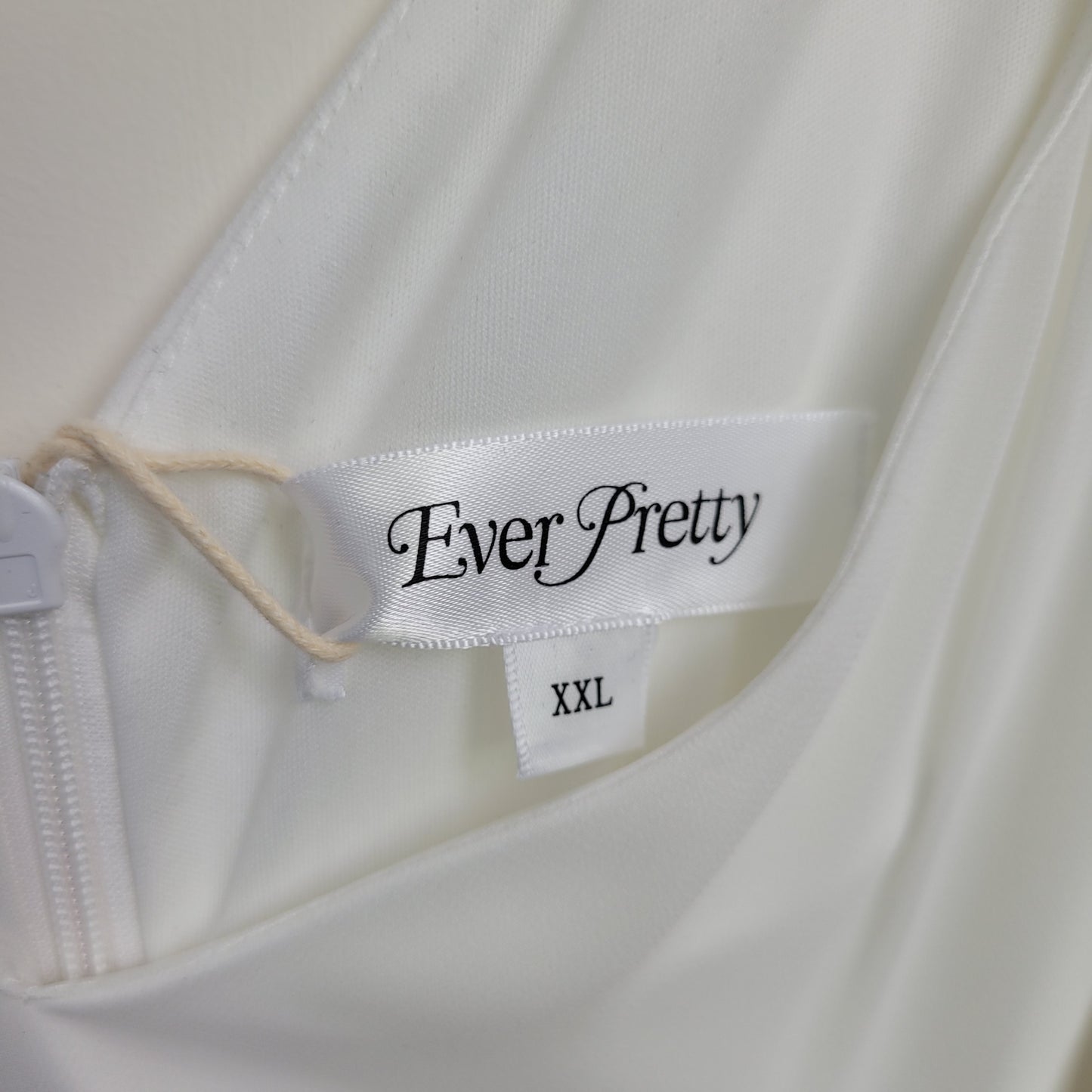 White Flutter Sleeve Midi Dress - Ever Pretty (XXL)