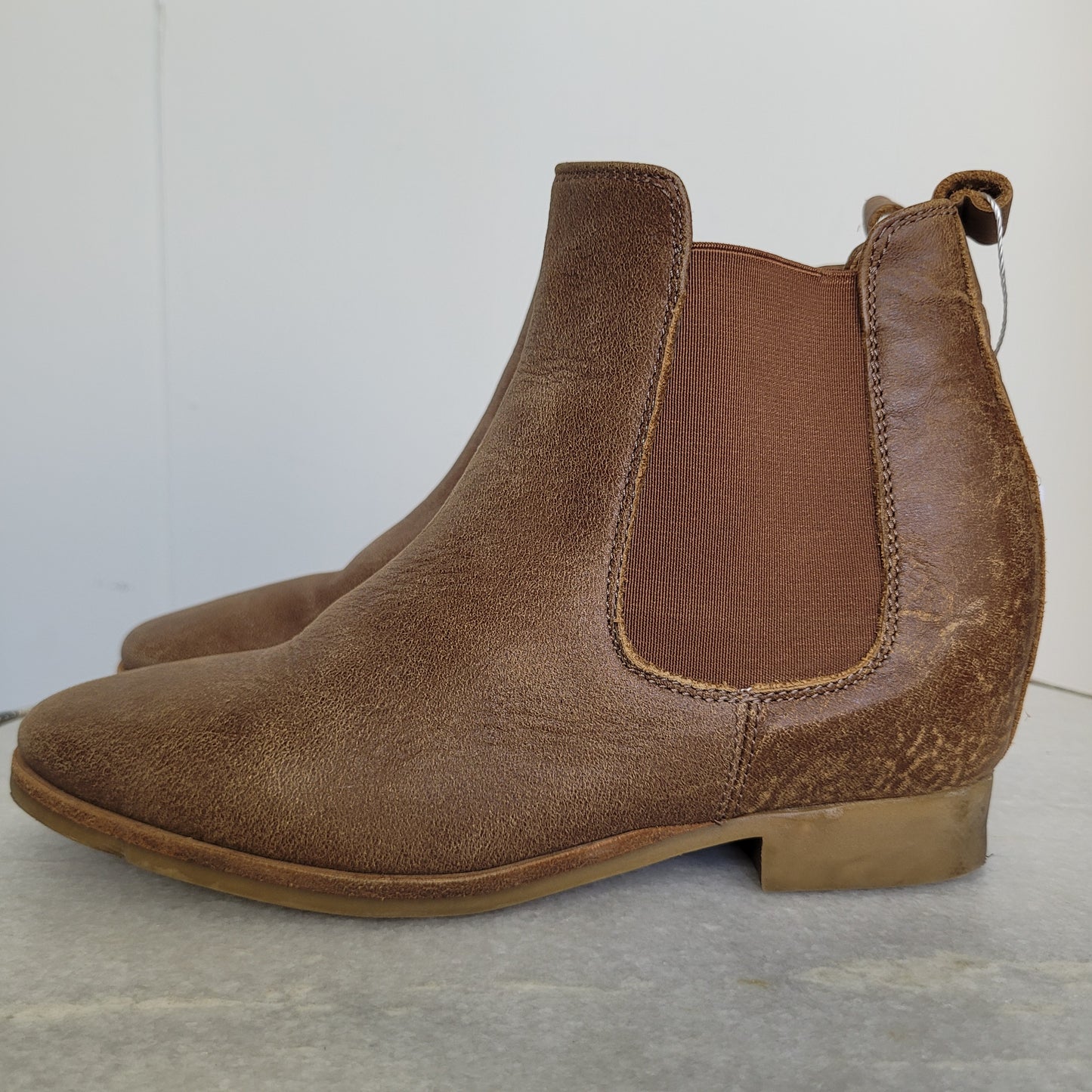 Brown Distressed Leather Chelsea Boots - Roots Made in Italy (Size 35)
