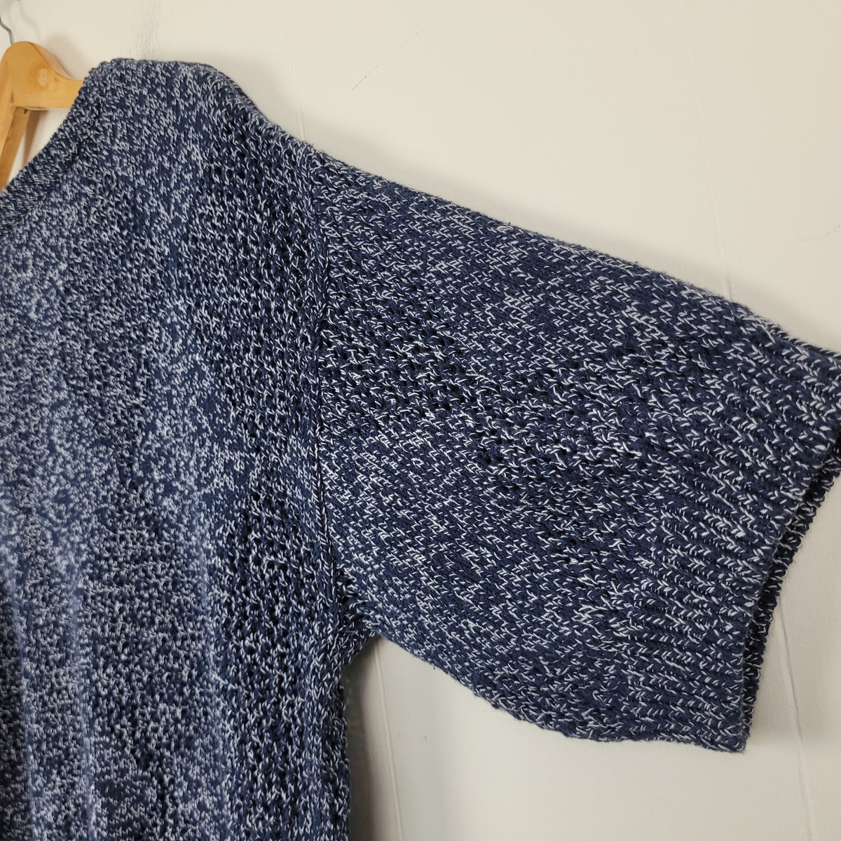 Blue Marled Open-Knit Sweater - Hudson North (Size L/G)