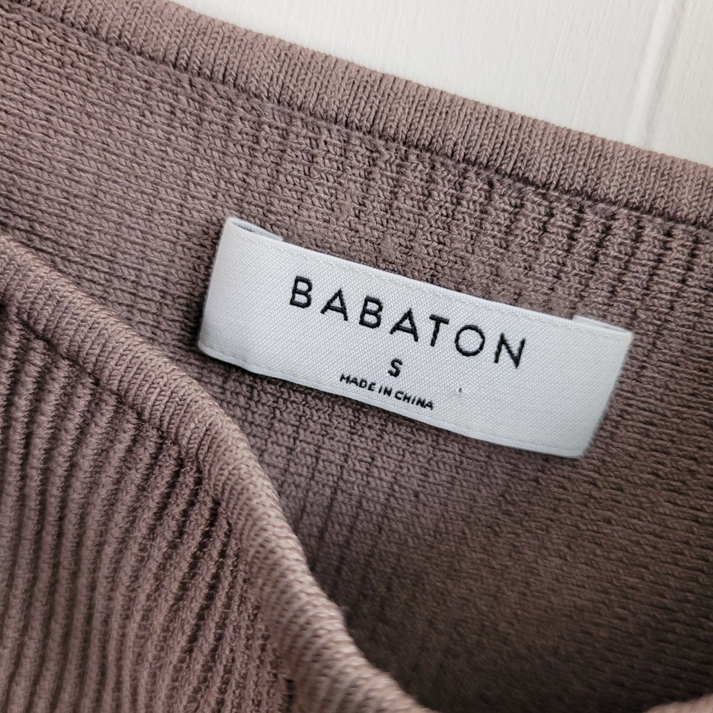 Taupe Ribbed Cropped Tank - Babaton (Size S)